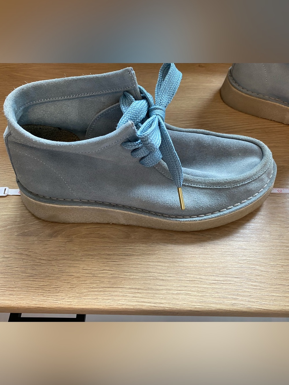 Free People Light Blue Suede Women's Lace-Up Ankle Boots - Picture 7 of 8